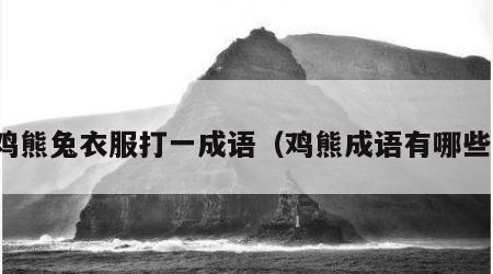 鸡熊兔衣服打一成语（鸡熊成语有哪些）