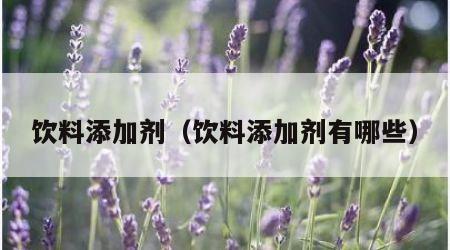 饮料添加剂（饮料添加剂有哪些）