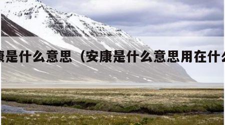 安康是什么意思（安康是什么意思用在什么时候）