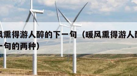 暖风熏得游人醉的下一句（暖风熏得游人醉的下一句的两种）