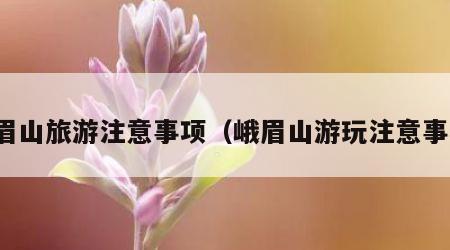 峨眉山旅游注意事项（峨眉山游玩注意事项）
