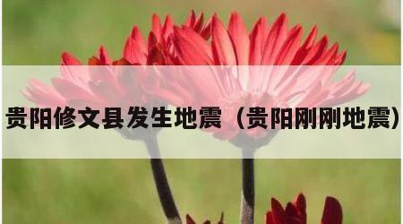 贵阳修文县发生地震（贵阳刚刚地震）