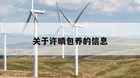 关于许晴包养的信息