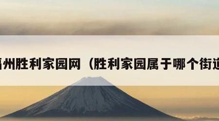 福州胜利家园网（胜利家园属于哪个街道）