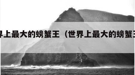 世界上最大的螃蟹王（世界上最大的螃蟹王是谁）