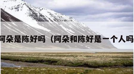阿朵是陈好吗（阿朵和陈好是一个人吗）