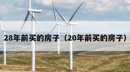 28年前买的房子（20年前买的房子）