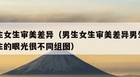 男生女生审美差异（男生女生审美差异男生和女生的眼光很不同组图）