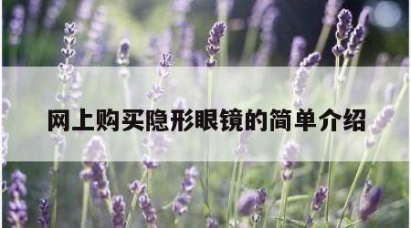 网上购买隐形眼镜的简单介绍