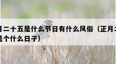 正月二十五是什么节日有什么风俗（正月二十五是个什么日子）
