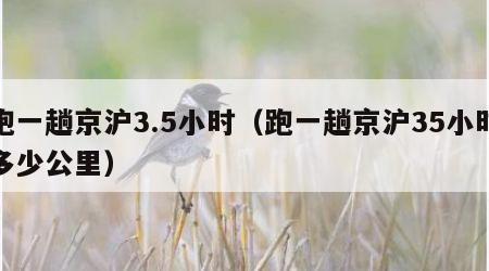 跑一趟京沪3.5小时（跑一趟京沪35小时多少公里）
