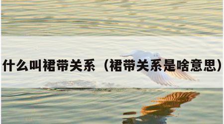 什么叫裙带关系（裙带关系是啥意思）