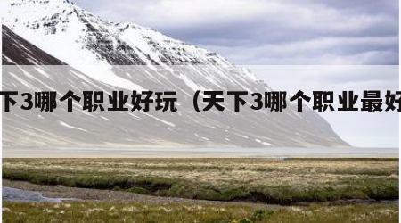 天下3哪个职业好玩（天下3哪个职业最好玩）