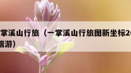 一掌溪山行旅（一掌溪山行旅图新坐标2022端游）