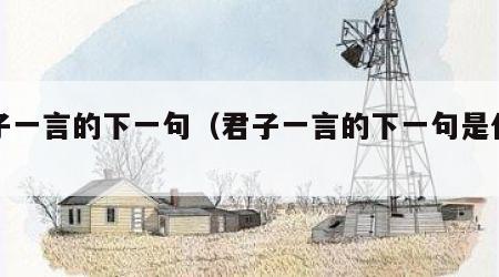 君子一言的下一句（君子一言的下一句是什么）