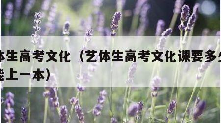 艺体生高考文化（艺体生高考文化课要多少分才能上一本）