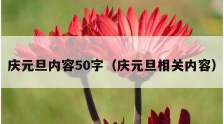 庆元旦内容50字（庆元旦相关内容）