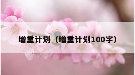 增重计划（增重计划100字）