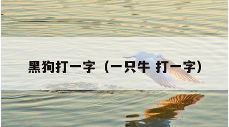 黑狗打一字（一只牛 打一字）