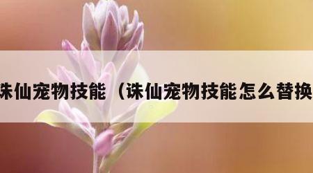 诛仙宠物技能（诛仙宠物技能怎么替换）