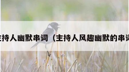 主持人幽默串词（主持人风趣幽默的串词）