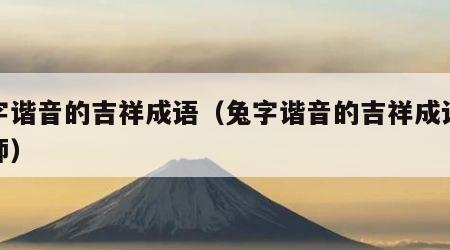 兔字谐音的吉祥成语（兔字谐音的吉祥成语给老师）