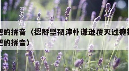 犁耙的拼音（摁掰坚韧淳朴谦逊覆灭过瘾豁亮犁耙的拼音）