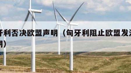 匈牙利否决欧盟声明（匈牙利阻止欧盟发涉华声明）