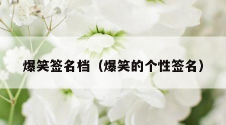爆笑签名档（爆笑的个性签名）