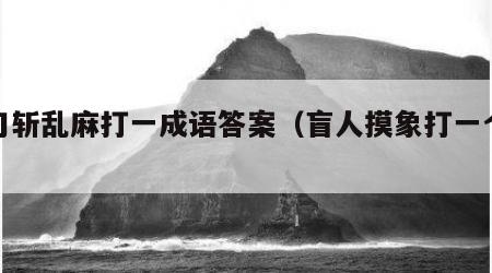 快刀斩乱麻打一成语答案（盲人摸象打一个成语）