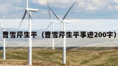 曹雪芹生平（曹雪芹生平事迹200字）
