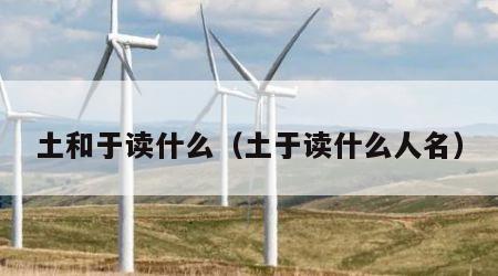 土和于读什么（土于读什么人名）
