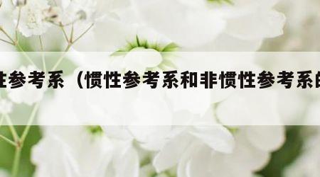 惯性参考系（惯性参考系和非惯性参考系的区别）