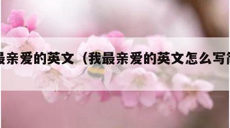 我最亲爱的英文（我最亲爱的英文怎么写简称）