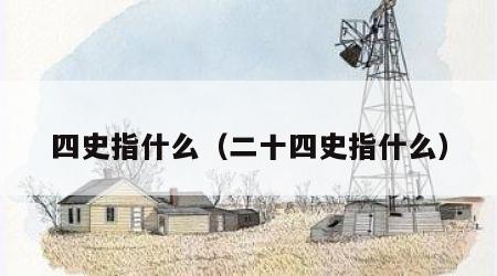 四史指什么（二十四史指什么）