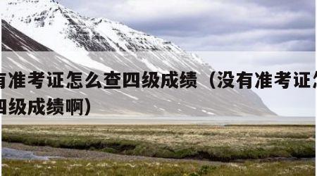 没有准考证怎么查四级成绩（没有准考证怎么查四级成绩啊）