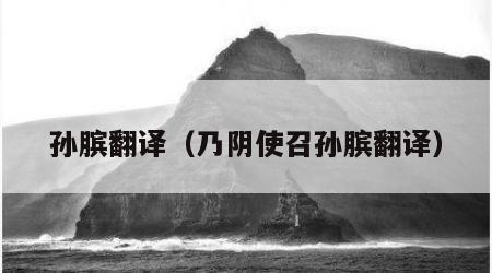 孙膑翻译（乃阴使召孙膑翻译）