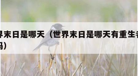 世界末日是哪天（世界末日是哪天有重生者能说吗）