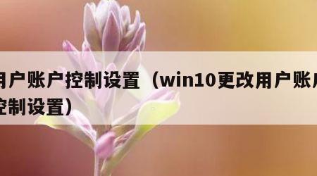 用户账户控制设置（win10更改用户账户控制设置）
