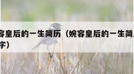婉容皇后的一生简历（婉容皇后的一生简历500字）