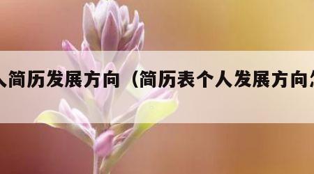 个人简历发展方向（简历表个人发展方向怎么写）