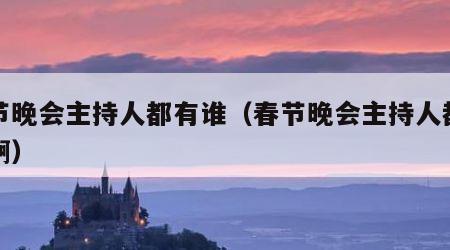 春节晚会主持人都有谁（春节晚会主持人都有谁啊）