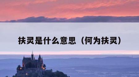 扶灵是什么意思（何为扶灵）