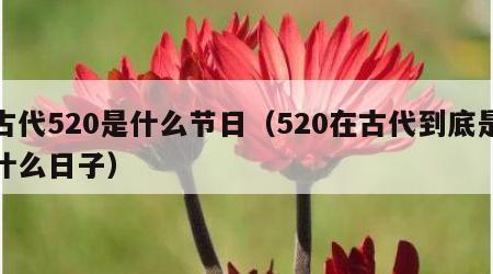 古代520是什么节日（520在古代到底是什么日子）