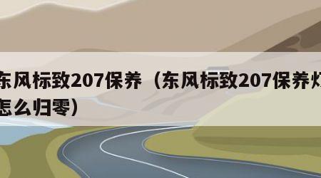 东风标致207保养（东风标致207保养灯怎么归零）