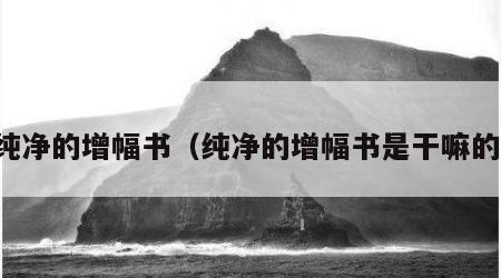 纯净的增幅书（纯净的增幅书是干嘛的）
