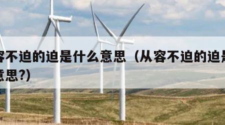 从容不迫的迫是什么意思（从容不迫的迫是什么意思?）