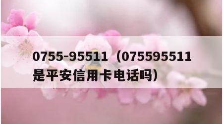 0755-95511（075595511是平安信用卡电话吗）