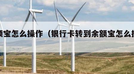 余额宝怎么操作（银行卡转到余额宝怎么操作）