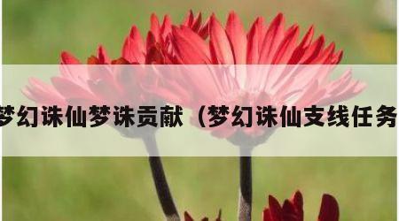 梦幻诛仙梦诛贡献（梦幻诛仙支线任务）